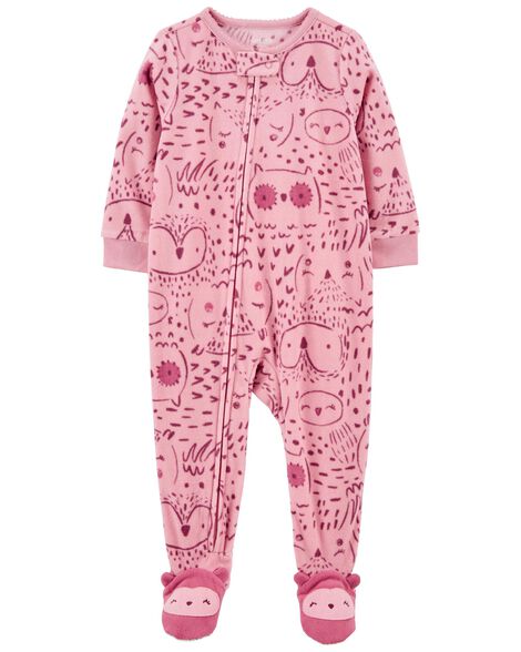 

Baby 1-Piece Owl Fleece Footie PJs