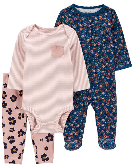 

Baby 3-Piece Floral Sleep & Play & Pant Set