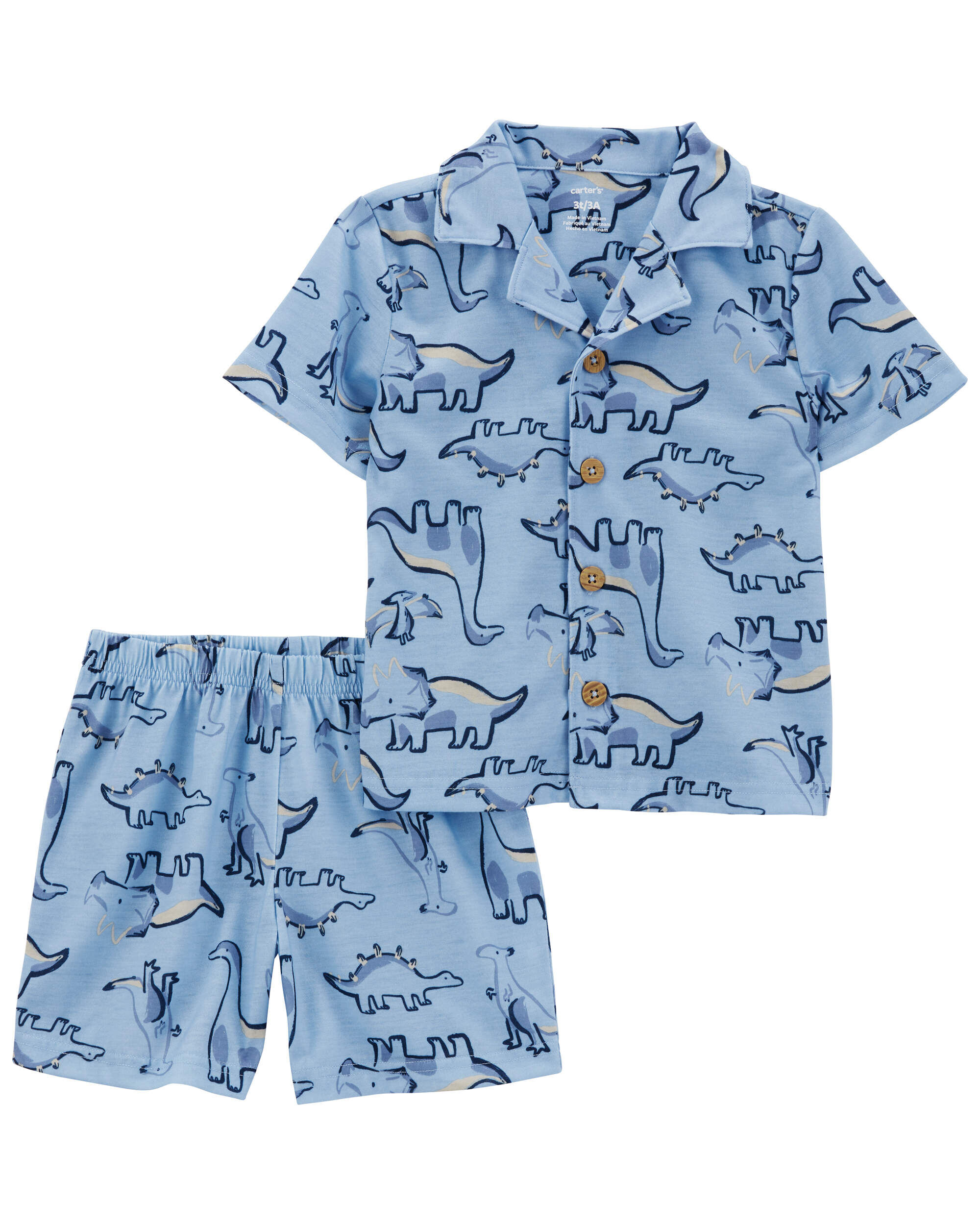Blue Toddler Pinkfong Baby Shark Snug Fit Cotton Pajamas carters