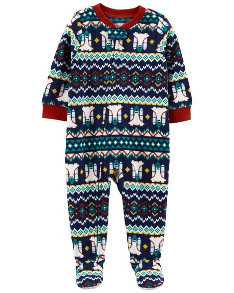 Toddler 1-Piece Rocket Fleece Footie PJs