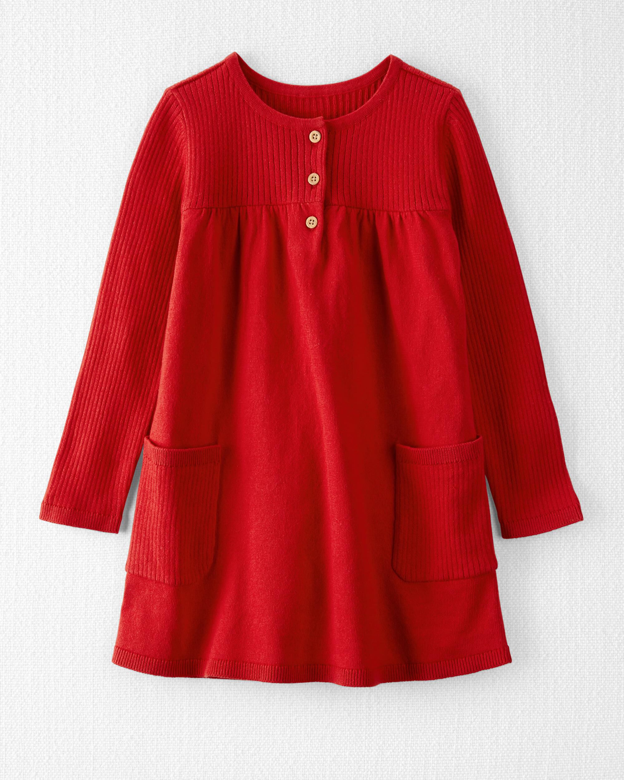 Red Toddler Cable Knit Sweater Dress carters