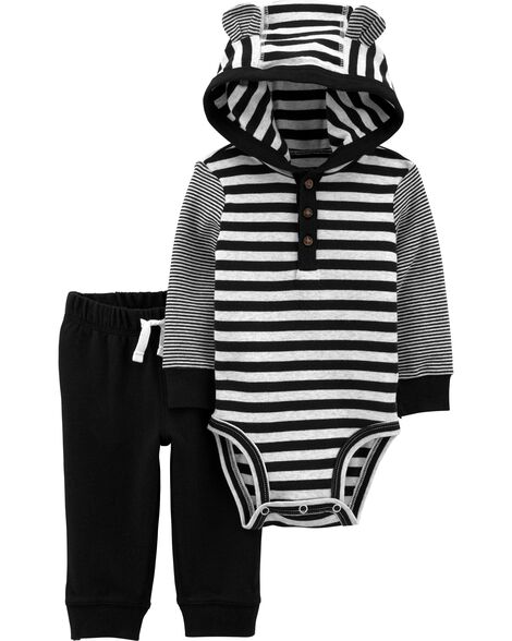

Baby 2-Piece Hooded Bodysuit Pant Set