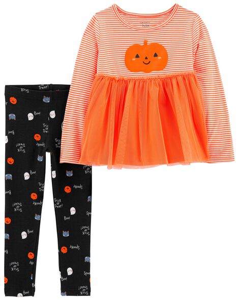 

Toddler 2-Piece Pumpkin Top & Halloween Legging Set