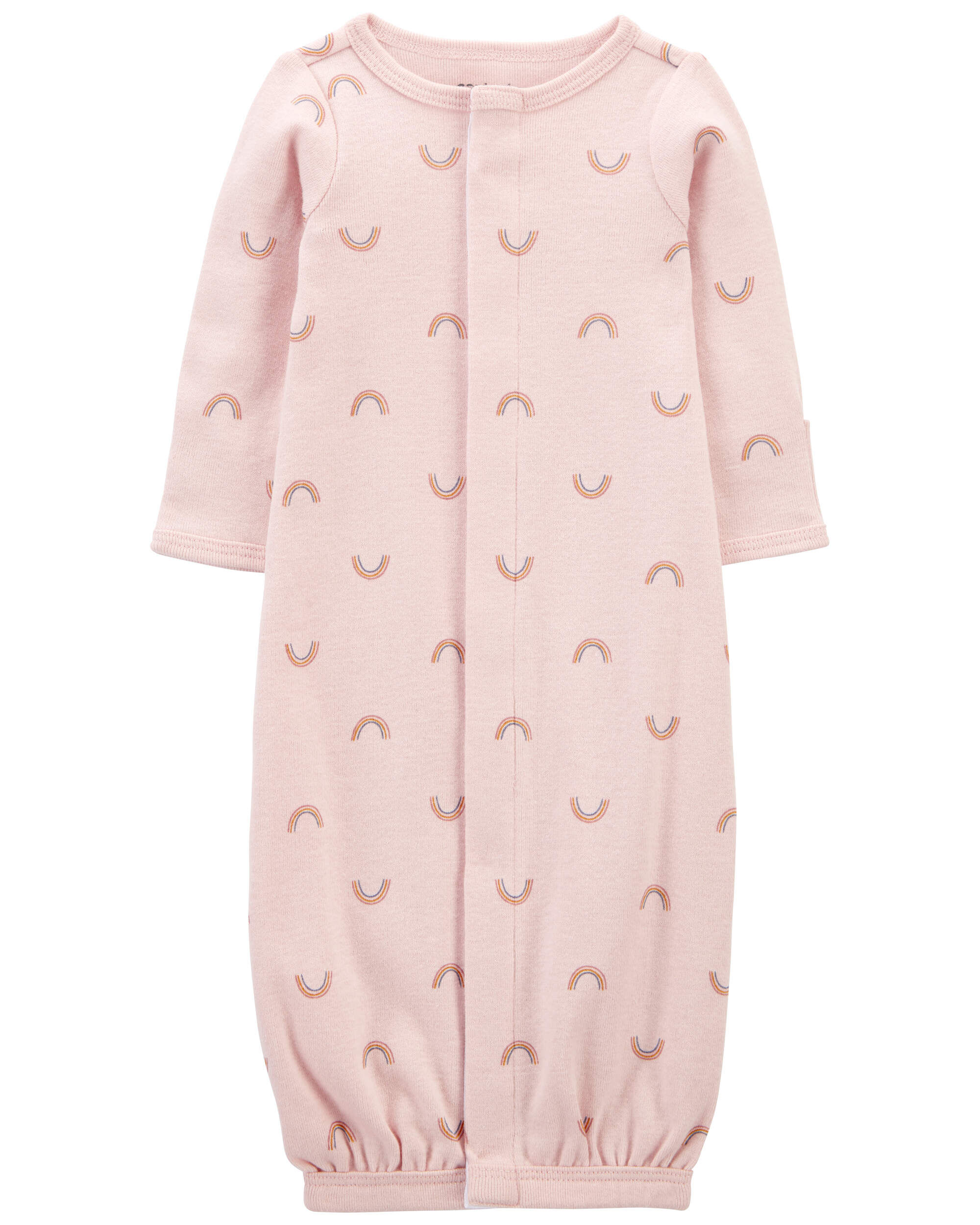 Pink Baby Preemie Striped Cotton Sleeper Gown carters