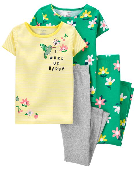 

Kid 4-Piece Floral 100% Snug Fit Cotton PJs