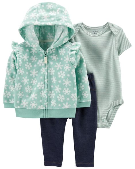 

Baby 3-Piece Fleece Little Jacket Set
