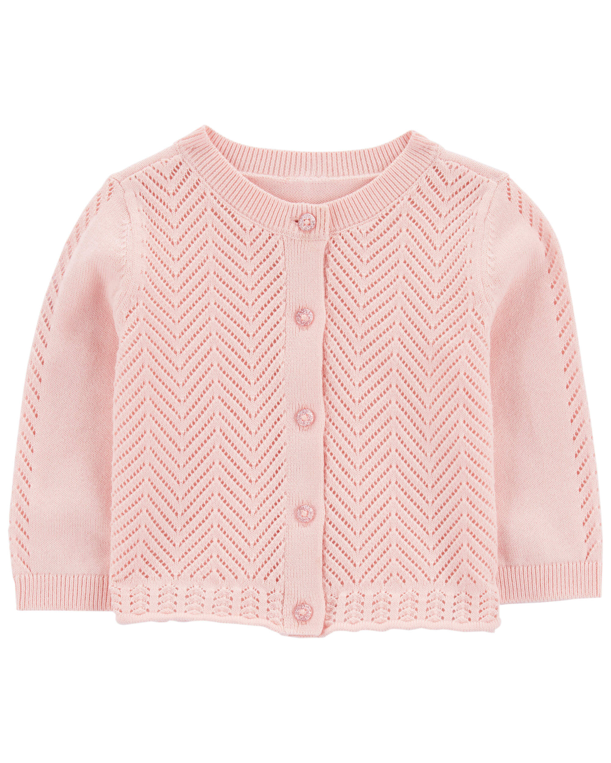 Miss Grant Kids scalloped knitted cardigan - Pink