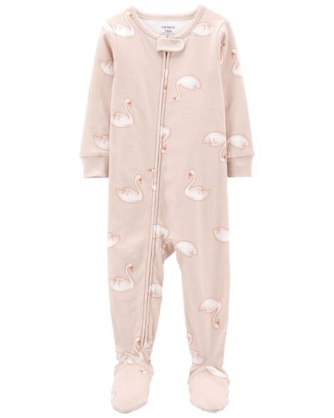 

Toddler 1-Piece Swan 100% Snug Fit Cotton Footie PJs
