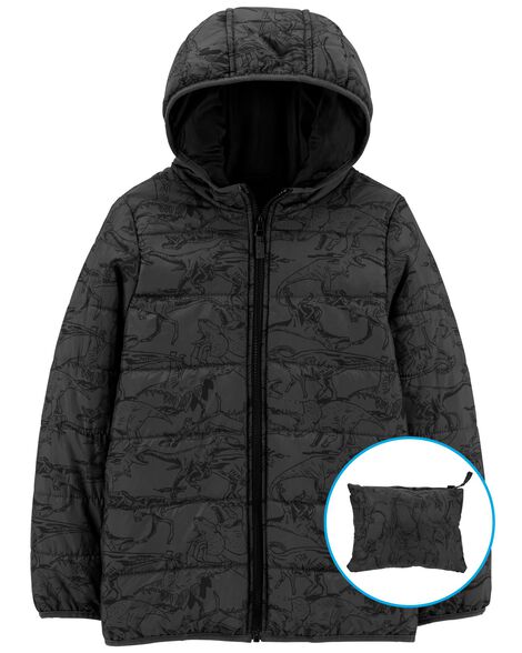 

Kid Dinosaur Packable Puffer Jacket