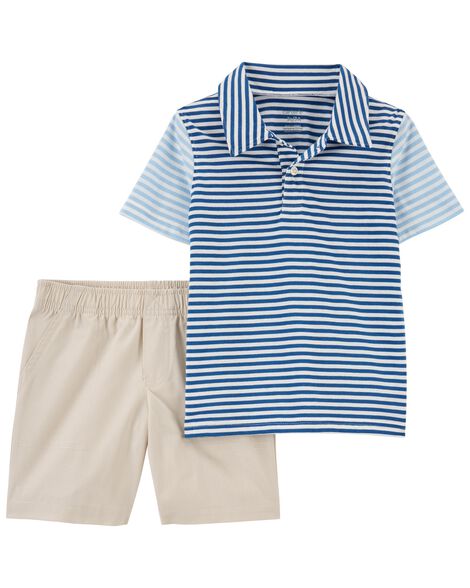 

Baby 2-Piece Jersey Polo & Canvas Short Set