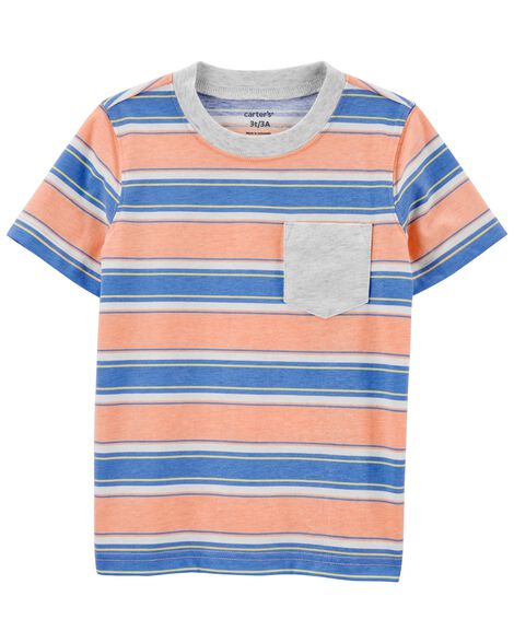

Toddler Striped Pocket Tee
