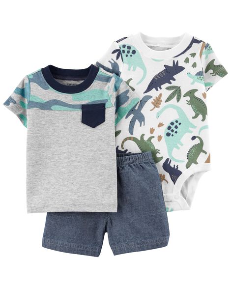 

Baby 3-Piece Dinosaur Little Short Set