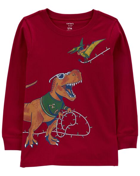 

Kid Dinosaur Christmas Jersey Tee