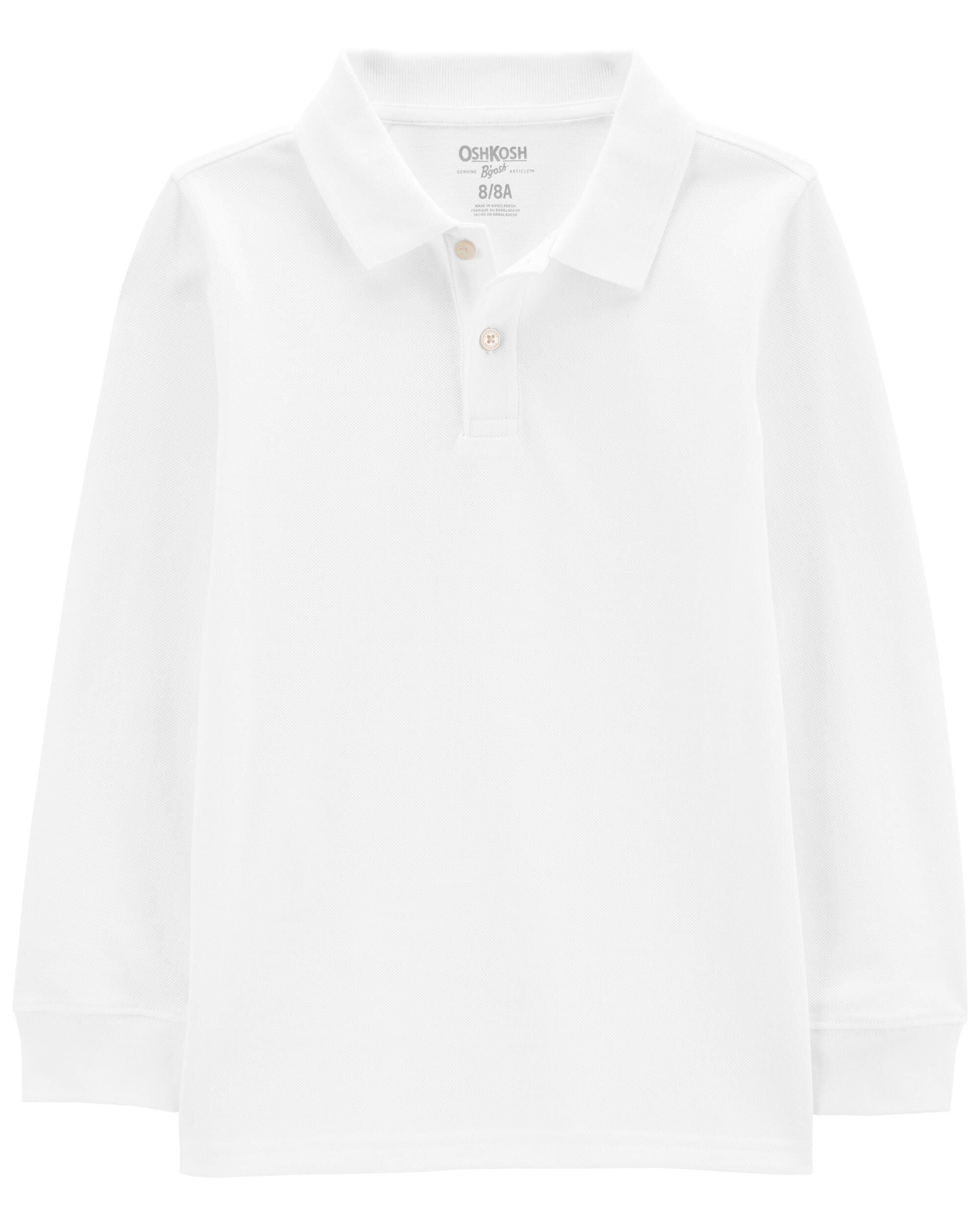 White long sleeve polo shirt for girls store