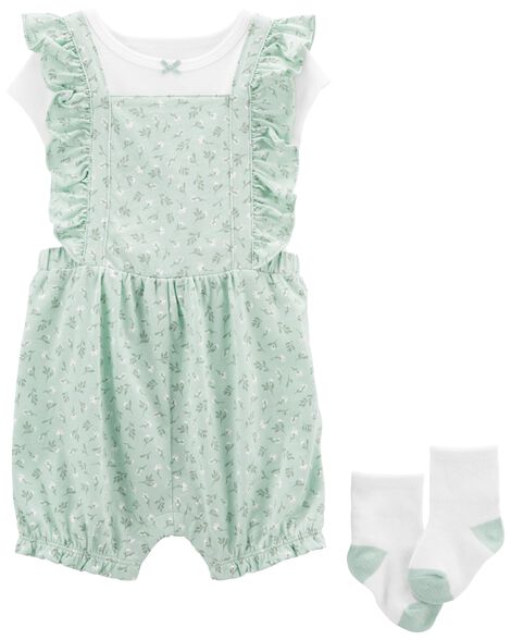 

Baby 3-Piece Tee & Romper Set