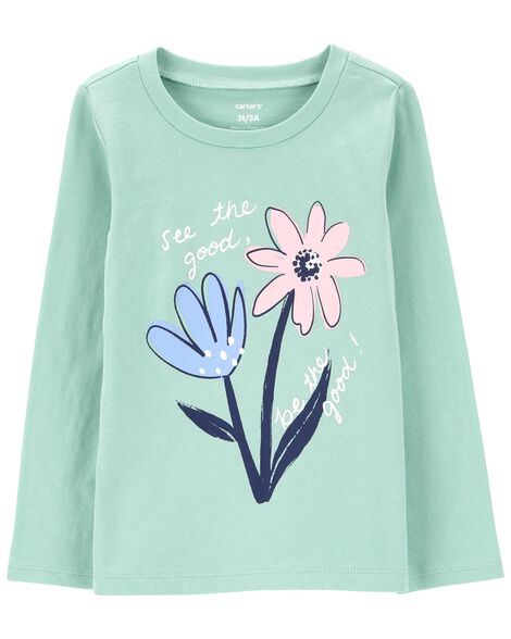 

Toddler Floral Be The Good Jersey Tee