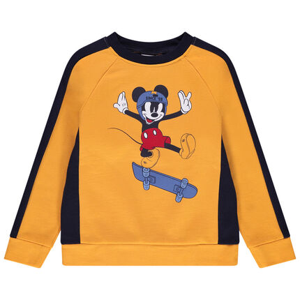 Sweat en molleton bicolore print Mickey Disney 4 ans jaune moyen