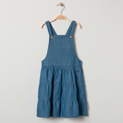 Robe salopette fluide à bretelles croisées 3 ans bleu clair