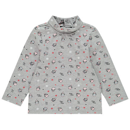 Sous-pull col cheminée imprimé pour bébé garçon 23 mois gris moyen