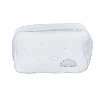 Trousse de toilette en mousseline de coton - Lily Grey gris