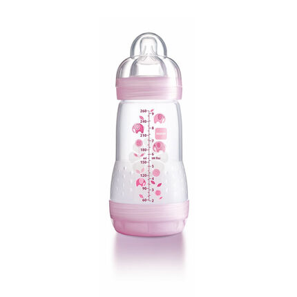 Biberon Anti-colique tétine débit 2 0-6 mois 260 ml – Rose