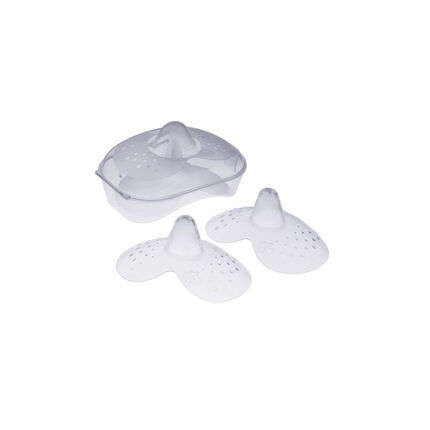 Lot de 2 bouts de sein silicone avec boîte de stérilisation transparent