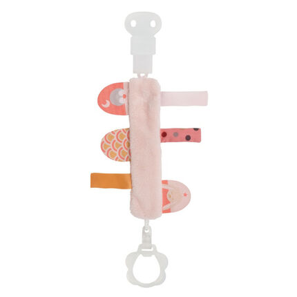 Attache sucette Sasha et Pauline avec clip ajustable rose