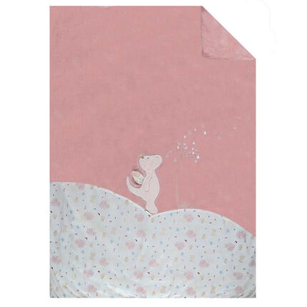 Couverture Lina & Joy en veloudoux 100 x 140 cm rose