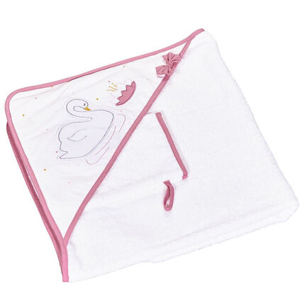 Set de bain - Baby Swan blanc/rose