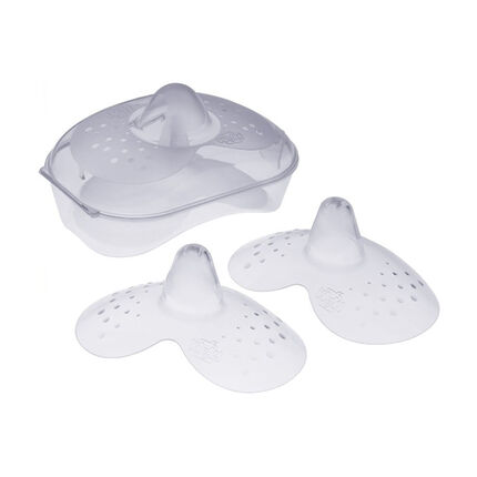 Lot de 2 bouts de sein en silicone taille M avec boîte de stérilisation transparent
