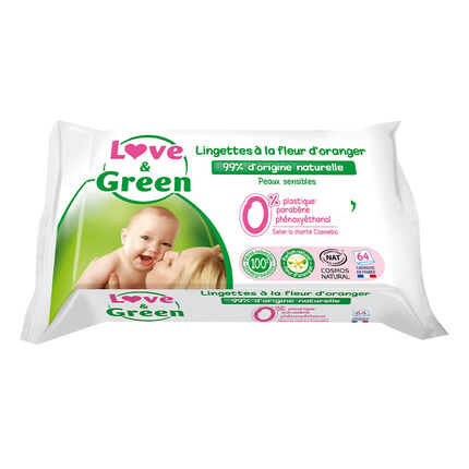 Lingettes hypoallergéniques à la Fleur d'Oranger x64 blanc