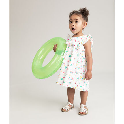 Robe sans manches volantée à arcs-en-ciel et Minnie Disney imprimés 3 mois blanc
