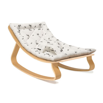 Transat Levo en bois de Hêtre – Assise Faon Rose In April imprimé