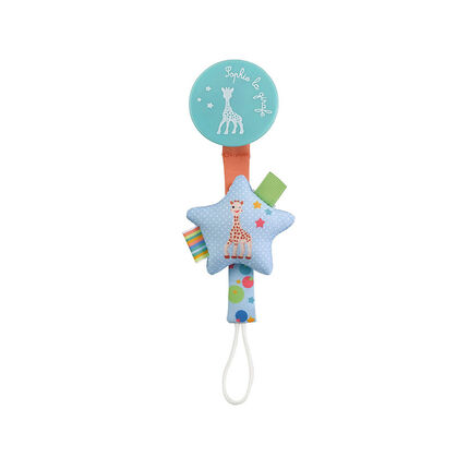 Attache-sucette Sophie la girafe - Star bleu
