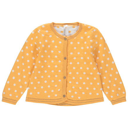 Gilet en tricot à pois en jacquard 23 mois jaune moyen