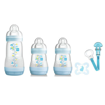 Set biberons naissance Welcome to the Wolrd - Bleu