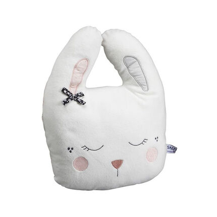 Coussin décoratif Lapin - Miss Fleur de Lune blanc/rose