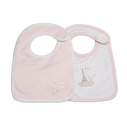 Lot de 2 bavoirs en jersey Lilibelle blanc