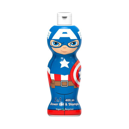 Gel douche + shampoing Captain America - 400ml bleu