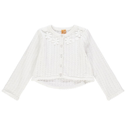 Gilet en maille fantaisie blanc 23 mois