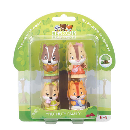 Lot de 4 personnages écureuils orange