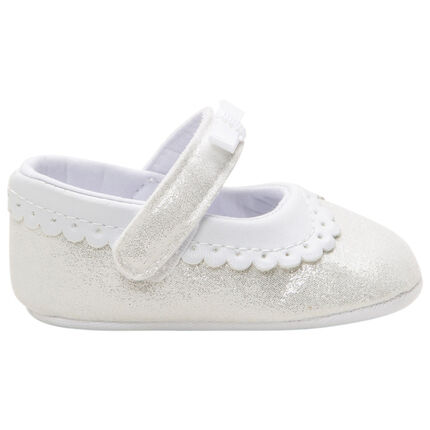 Babies souples pailletées à empiècement fantaisie 16 blanc