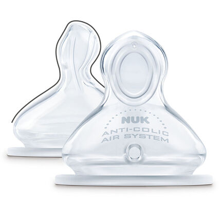 Lot de 2 tétines en silicone T2 perçage XL transparent
