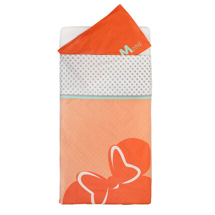 Housse de couette et taie d'oreiller Minnie Disney pour lit de 60 x 120 cm corail