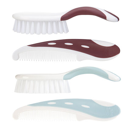 Set d'une brosse et d'un peigne - Marron ou vert d'eau marron ou vert d'eau