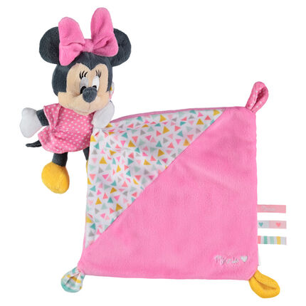 Doudou Disney avec peluche Minnie cousue rose