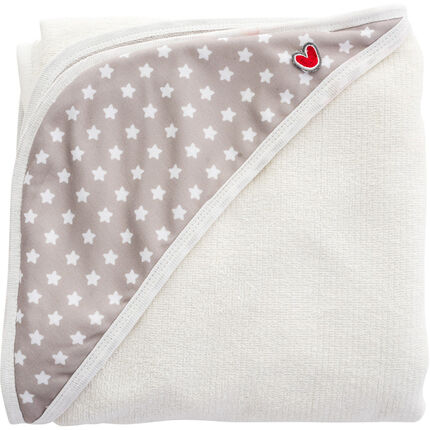 Serviette de bain Papillon White Stars en fibre de bambou ecru/taupe