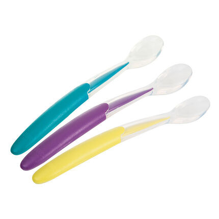 Cuillère douce en silicone bleu