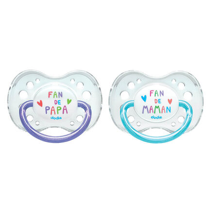 Lot de 2 sucettes anatomiques Fan 18m+