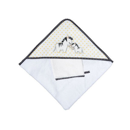 Set de bain cape + gant de toilette - Pluche et Pompon blanc